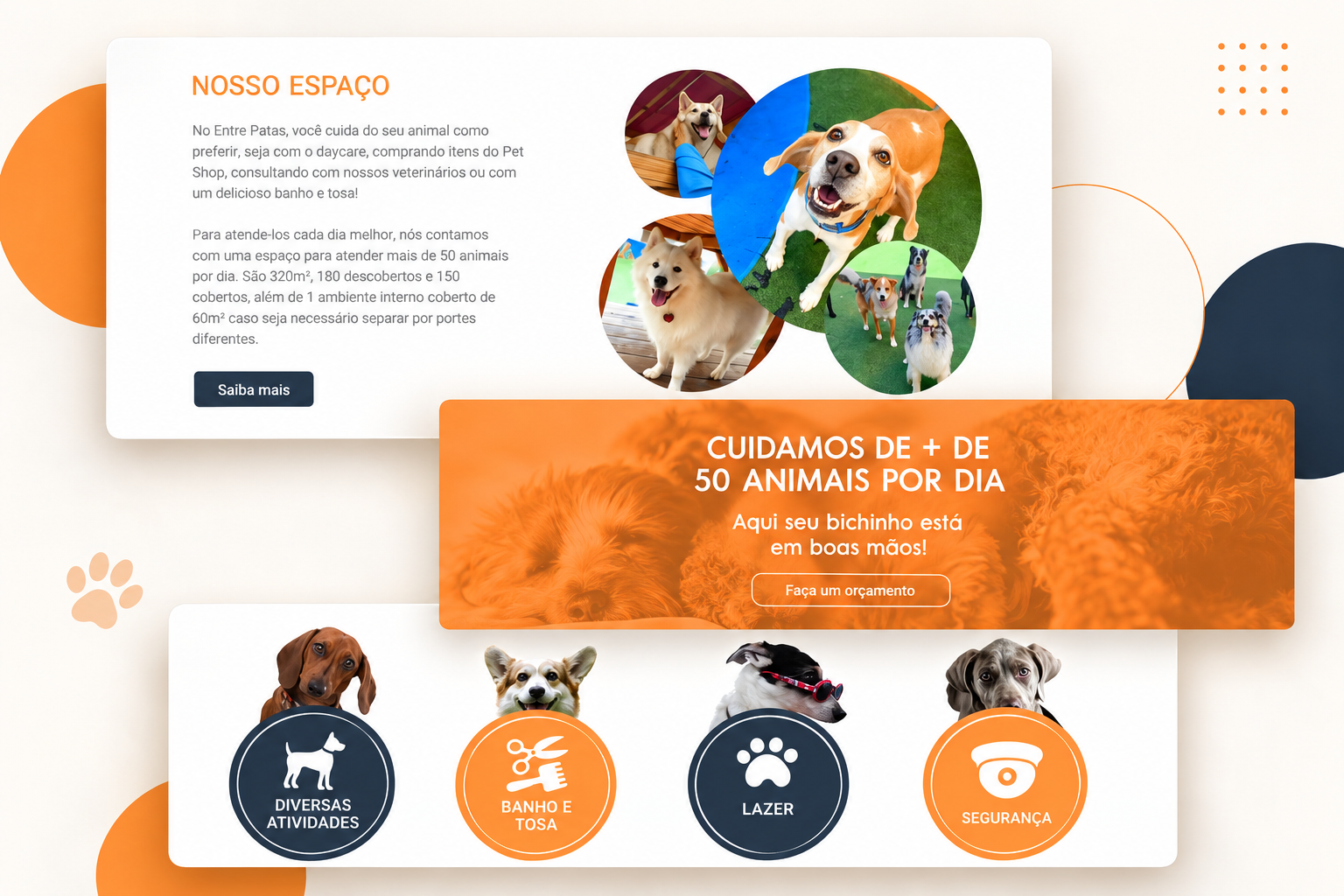Website — Entrepatas Day Care — imagem 2