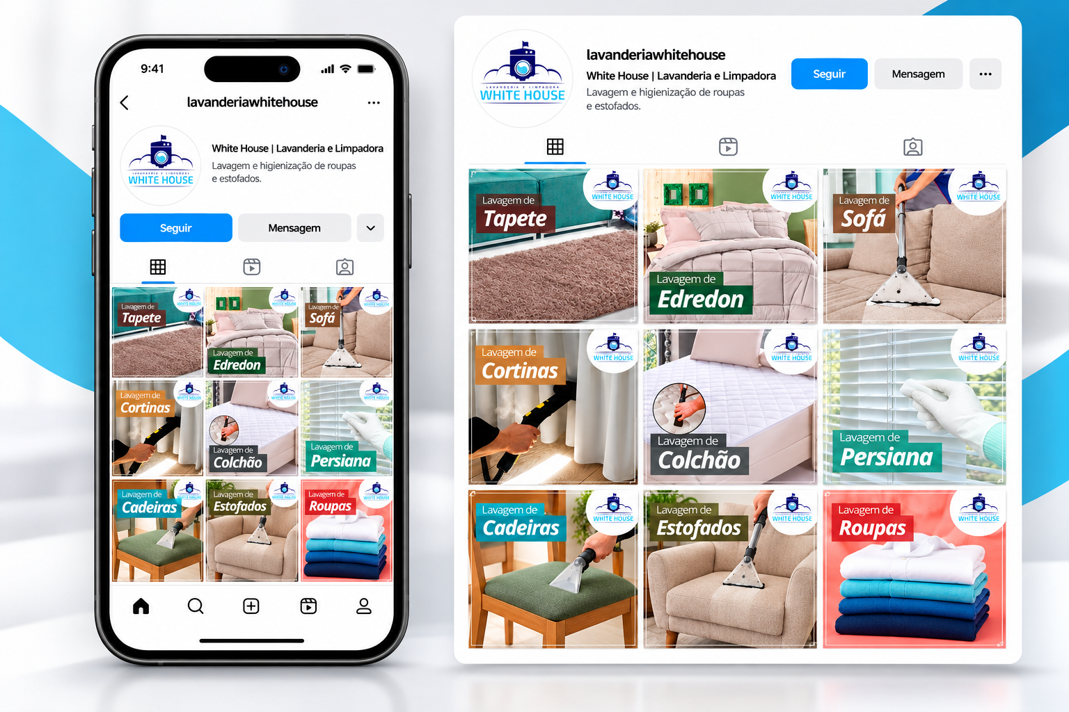 Identidade visual + social — Lavanderia White House — imagem 2